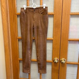 EUC Chico's 00R Faux Suede Brown Slim Pants